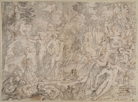 I 046
<br/>
Triomf van de rechtschapen kunstenaar op Parnassus
<br/>
<em>Testa, Pietro (1611-1650)</em>